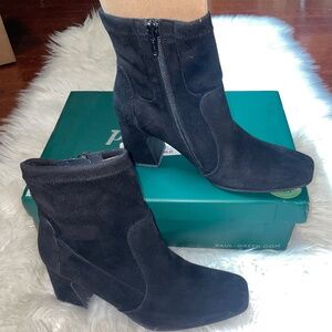 Paul Green serena bt black suede combo paul heel boot shoes women’s size 6